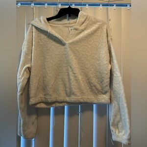 Off white Cropped Hooded Sweatshirt